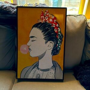 This is a Frida khaki painting, great for rooms or the living room